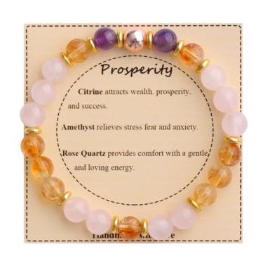 Imagem de KSQS Pulseira De Contas Pedras Curativas Para Mulheres, Proteção E Equilíbrio Com Preciosas Naturais, Cristal Espiritual Alívio Da Ansiedade Cartão Significado (Nº 33)