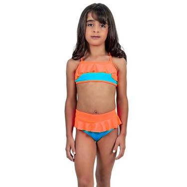 Imagem de Biquíni Infantil Com Babado Poliamida Proteção UV De Amarrar - HYPE MO