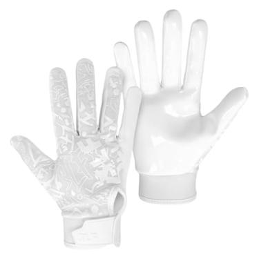 Imagem de SLEEFS Luvas de futebol infantil para meninos e meninas, luvas de futebol brancas adesivas com bandeira para crianças de 5 a 12 anos, ajuste elástico, não escorrega, aderência perfeita, lavável na