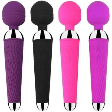 Imagem de Vibrador Varinha Mágica Cores Sortidas - Silicone Aveludado, 10 Modos de Vibração, Recarregável e Silencioso para Exploração do Prazer