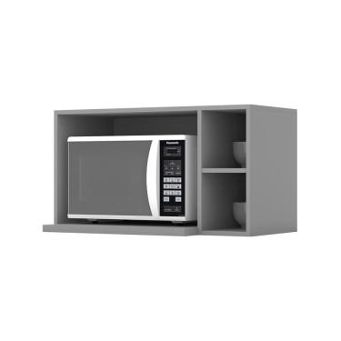 Imagem de Armário Aéreo Micro-ondas Americana Cinza - Móveis Henn Cinza