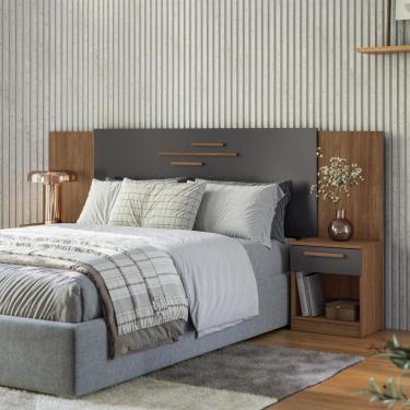 Imagem de Cabeceira para Cama Box Casal Santos Andirá Loanda com 2 Gavetas – 256cm de largura