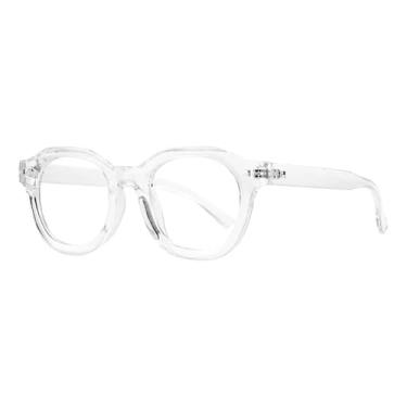 Imagem de Armação de óculos retrô anti-luz azul feminina, fashion, masculina, redonda, UV400 (transparente)