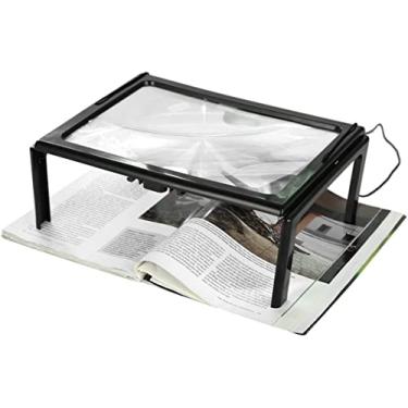 Imagem de Lupa Lupa Lupa Leitura Dobrável Ultrafina A4 Lupa de página inteira com 3 X 4 luzes LED para leitura Knit Tinker Quente como sempre Substitutability