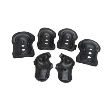 Imagem de predolo Protetor de Pulso, Cotovelo, Joelho, Proteção Ergonômica, Conjunto de Equipamentos para Crianças, Conjunto de Protetores de Skate para Ciclismo, Patin, Preto