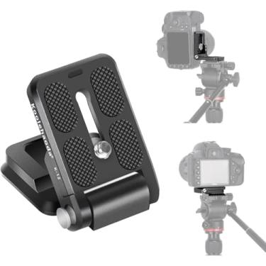 Imagem de koolehaoda Placa de liberação rápida dobrável em forma de L, suporte L, interruptor horizontal vertical com parafuso de 1/4 de polegada de substituição para câmera Canon Nikon Sony DSLR (K-12)