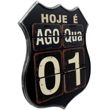 Imagem de Calendário Americano Route Em Metal Preto Vintage Flip 40cm