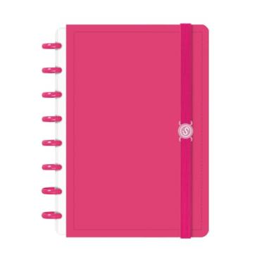 Imagem de Caderno Inteligente De Disco Capa Dura 80 Folhas Reposicionavel Tipo Diario Journal(G (20 x 27,5 cm),Pink)