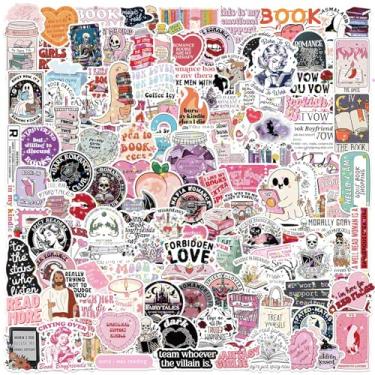 Imagem de 150 peças de adesivos de livros para Kindle, pacote de adesivos holográficos estéticos para livros, adesivos de leitura à prova d'água de vinil com glitter para laptop, leitores de e-books, garrafas