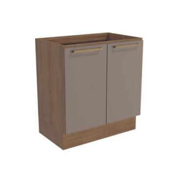 Imagem de Balcão 80cm 2 Portas (sem Tampo) Botanic Kappesberg - Nogueira/Fendi