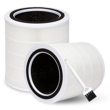Imagem de BIHARNT Filtro de substituição Core 400S para purificador de ar LEVOIT Core 400S e Core 400S-P, pré-filtro de carbono ativado H13 HEPA verdadeiro 3 em 1, pacote com 2, branco