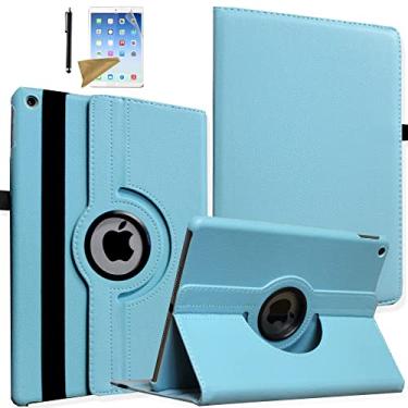 Imagem de Lingsor Capa rotativa para iPad 7ª/8ª/9ª geração, capa inteligente com suporte magnético para iPad 10.2 2019/2020/2021, suporte embutido para caneta - despertar automático – Vem com caneta Stylus e