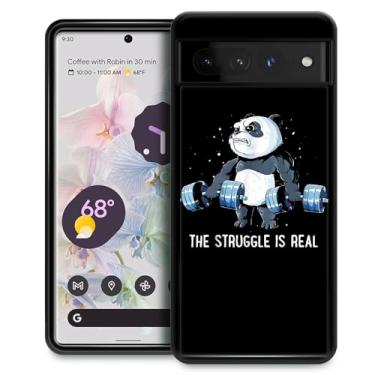 Imagem de CARLOCA Capa compatível com Google Pixel 7 Pro, design gráfico de identidade Panda On Swole à prova de choque, antiarranhões, capa de acrílico rígido para Google Pixel 7 Pro