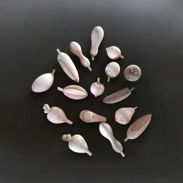 Imagem de Kit 12 frutas madeira maciça. Medida de 18 a 25 cm - Serginho entalhar