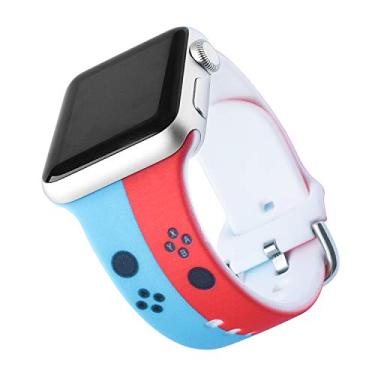 Imagem de Lindo interruptor de personagem de desenho animado compatível com pulseira Apple Watch de 38 mm, 40 mm, 42 mm, 44 mm, alça de jogo com pulseira macia para crianças, meninos, meninas, mulheres, Wen iWatch SE Series 6/5/4/3/2/1 (44 mm/42 mm)