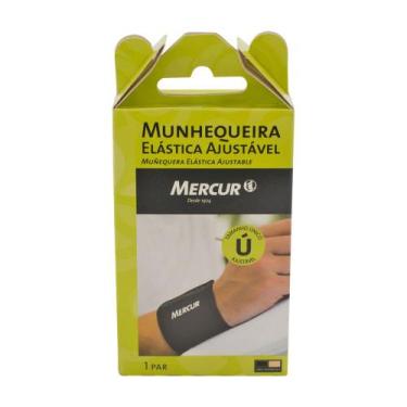 Imagem de Munhequeira Elástica Mercur Ajustável Cor Preta com 1 Par