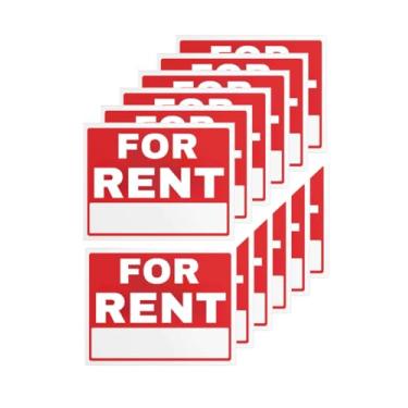 Imagem de Pacote com 12 placas para alugar – Vinil impermeável de 20 cm x 30 cm com espaço para escrita e verso autoadesivo