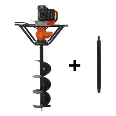 Imagem de Perfurador De Solo a Gasolina 52cc + Broca 80x20 + Extensor 60cm Vulcan Trent VPS520