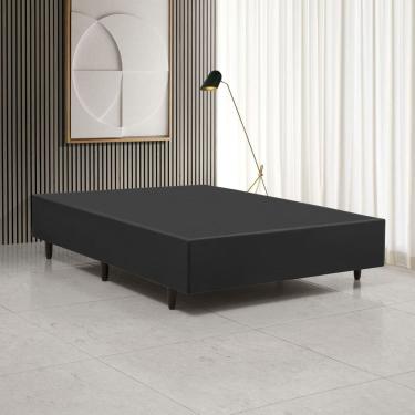 Imagem de Base Box Casal Estofada Madeira Reforçada P/ Colchão 138x188