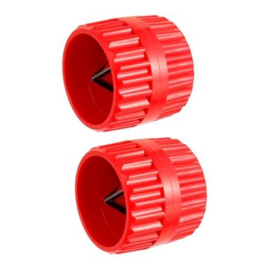 Imagem de HUAREW Ferramenta de chanfro de tubo e alargador de tubo vermelho para PVC, PPR, CPVC, latão, tubo de alumínio, 40 mm a 42 mm (pacote com 2)