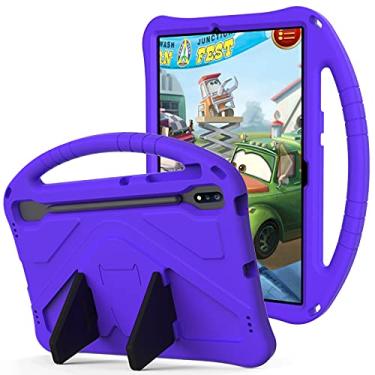 Imagem de YRH Capa para Samsung Galaxy Tab S10 Plus de 12,4 polegadas 2024, capa para Galaxy Tab S9 FE Plus 2023, capa para Galaxy Tab S9 Plus 31.5 cm Kids 2023, capa à prova de choque de EVA com suporte, roxo