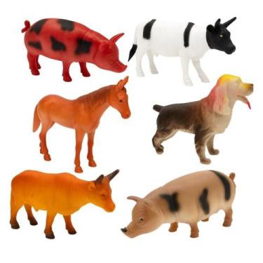 Imagem de Kit Bichos Fazenda Pacote Variados C/ 6 Unidades Grande - STORE SHARK