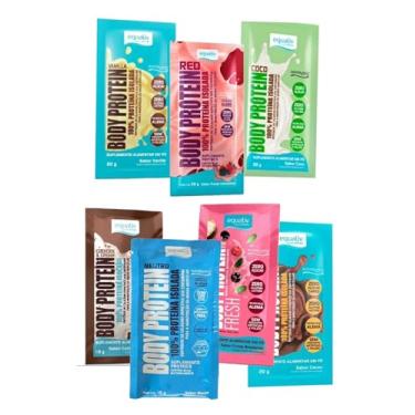 Imagem de Body Protein Sabores [Cacau, Coco, Cookies & Cream, Fresh (Frutas Brasileiras), Neutro, Red (Frutas Vermelhas) e Vanilla (Baunilha)]Kit 07 unidades- Equaliv