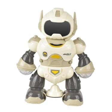 Imagem de menolana Robô elétrico inteligente brinquedos brinquedo eletrônico presentes de aniversário bonito dança robô brinquedo para crianças meninas meninos idades 3, amarelo