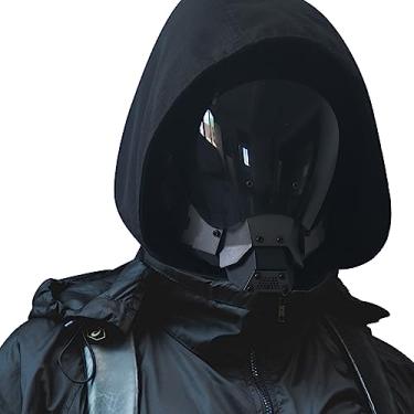 Imagem de Guayma Máscara de Halloween Cyberpunk Airsoft Paintball Anti Neblina Máscara Facial para Fantasia Tática Techwear Adereços Cosplay, BK