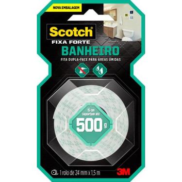 Imagem de Fita Dupla Face Scotch Fixa Forte Banheiro 24mm x 1 Metro - HB00448831