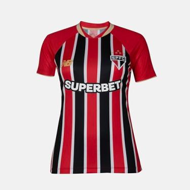 Imagem de Camisa Feminina Nb Torcedor Away SPFC 2025 C/P, Feminina, Vermelho/Branco/Preto, M