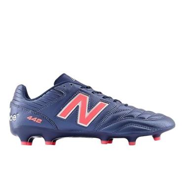 Imagem de New Balance Tênis de futebol masculino 442 Pro FG V2, Nb azul-marinho com prata e vermelho energético, 9 Women/7.5 Men