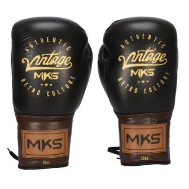 Imagem de Luva de Boxe Profissional em Couro MKS Vintage ProLace, 14 Oz