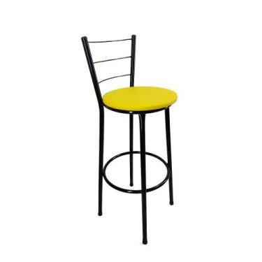 Imagem de Kit banqueta alta para cozinha gourmet americana preta - FortMix, Amar