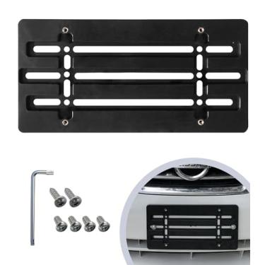 Imagem de Suporte de placa de carro de para-choque dianteiro para Nissan 2000-2023, conjunto de suporte de placa com 6 parafusos exclusivos e kit de chave inglesa, kit de montagem de etiqueta de licença,