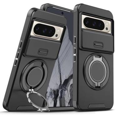 Imagem de Anlalish Capa compatível com Google Pixel 9 Pro XL com suporte, capa de telefone resistente à prova de choque para Google Pixel 9 Pro XL com capa de câmera (preto)