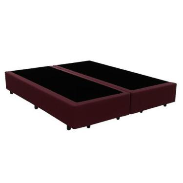 Imagem de Cama Box Casal Bipartida 138x188cm Marrom  Base Reforçada - Fábrica de