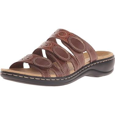 Imagem de Clarks Sandália feminina Leisa Cacti Slide, Marrom-multi, 8 Wide