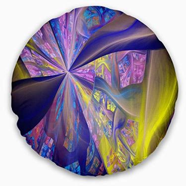 Imagem de Sala de estar Redonda, Sala de estar, Sofá, Almofada de alta qualidade + Capa de almofada impressa em ambos os lados da Designart