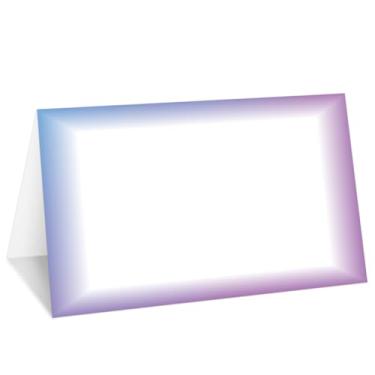 Imagem de Cartões de lugar gradiente roxo e azul, conjunto de 25 cartões de nome de barraca para configuração de mesa, etiqueta de comida para casamento, chá de bebê, artigos de festa de jantar de aniversário