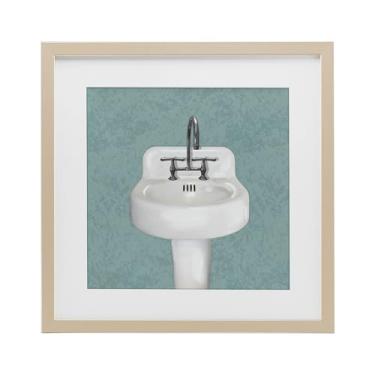 Imagem de Stupell Industries Impressão emoldurada de bétula para pia de banheiro simples por Matthew Piotrowicz, 40 x 40 cm