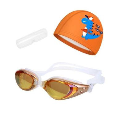 Imagem de Kit Óculos, Estojo e Touca de Natação Infantil Hero Band, Champanhe t,