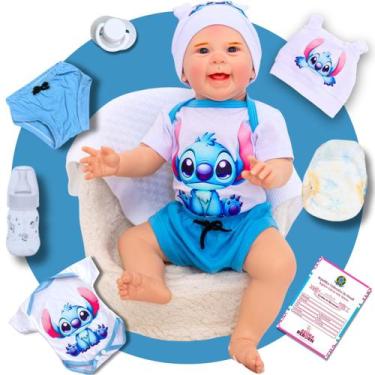 Imagem de Bebê Reborn Boneco Realista Stitch Original Em Silicone  - ADORA REBOR