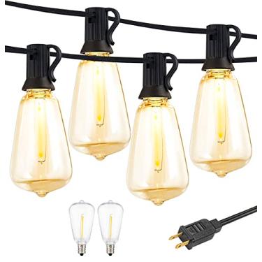 Imagem de Auroraworld Cordão de luzes externas de 6,5 m com 14 lâmpadas de LED inquebráveis, luzes de pátio à prova d'água para quintal, festa e casamento