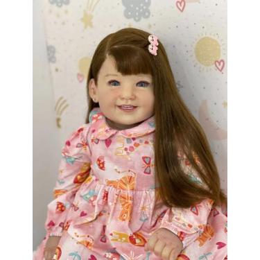 Imagem de Bebê Reborn Toddler Cammi Menina 75cm 4kg Cabelo Fio a Fio Corpo de Pa