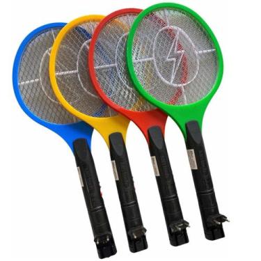 Imagem de Raquete Mata Mosquitos e Moscas Bivolt Recarregável - ATENA