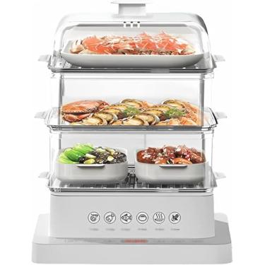 Imagem de Vaporizador De Alimentos Dobrável De 800w 40l - Vaporizador Destacável De 3 Camadas Com Ciclo De Vapor De 360 °, Reserva De 12h, Anti-queimadura A Seco - Ideal Para Vegetais, Carnes, Peixes