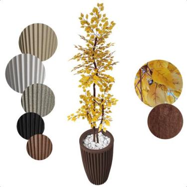 Imagem de Arvore artificial Ficus Amarelo Figueira Grande Vaso Decoração - Flor 