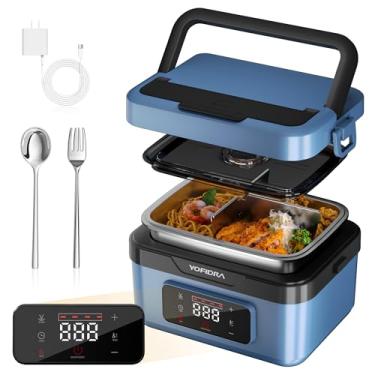 Imagem de Yofidra Lancheira elétrica sem fio: lancheira com aquecimento automático de 6,3 xícaras com bateria, temporizador e controle de temperatura, aquecedor de alimentos portátil extragrande para adultos