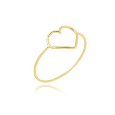 Imagem de Anel Coração Ouro 18kl 750 Coração Vazado - Juniorjoiaspiracicaba, 16